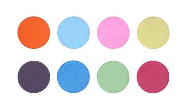 Botões de paleta de cores em pó no fundo branco . — Fotografia de Stock