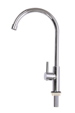 Beyaz arka plan üzerinde mutfak musluk yan.