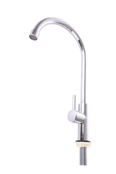 Front of kitchen faucet on white background. — Stock Photo, Image