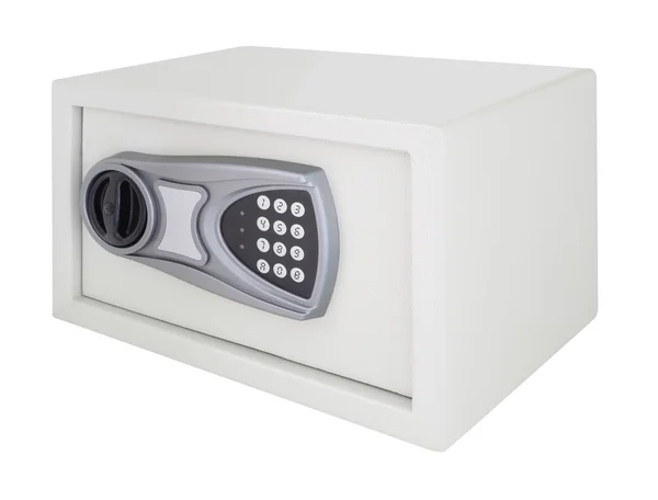 Numeric code steel safe box on white background. — Stock Photo, Image