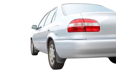 Beyaz arka planda arka araba parçası.