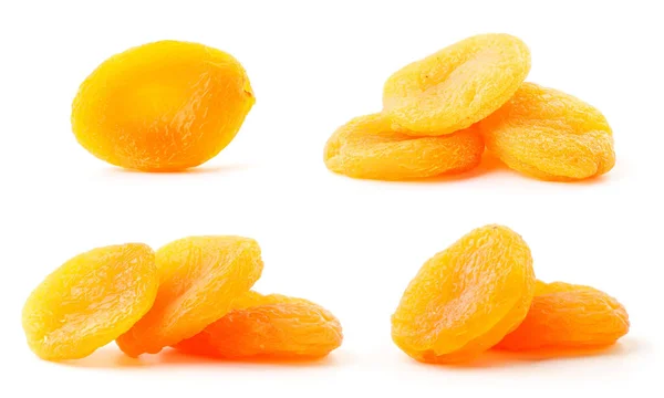 Set Dried Apricots Close White Background Isolated — Stock Photo, Image