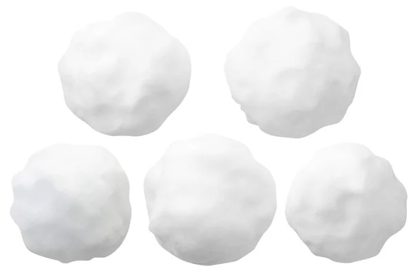 Beyaz arka planda kar topları var. İzole edilmiş — Stok fotoğraf