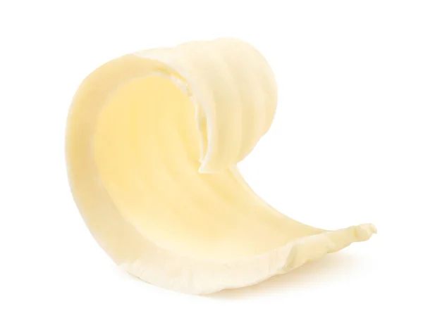 Curl Butter Close White Background Isolated — Stock Photo, Image