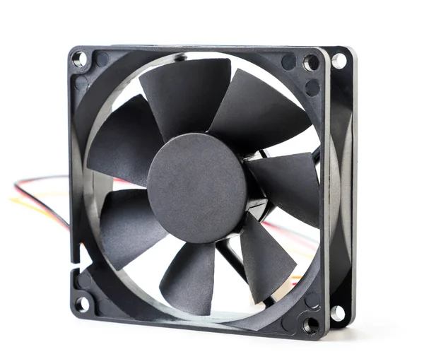 Cooler Computer Fan Close White Background Isolated — Stock Photo, Image