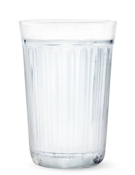 Vidrio Con Agua Cerca Sobre Fondo Blanco Aislado — Foto de Stock