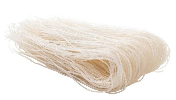 Rýže Vermicelli Detailní Záběr Bílém Pozadí Izolovaný Funselected — Stock fotografie