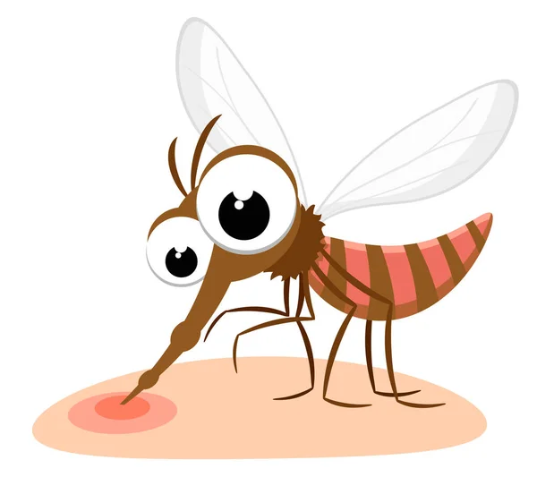 蚊は白を背景に血を噛んだり飲んだりしている 登場人物 — ストックベクタ