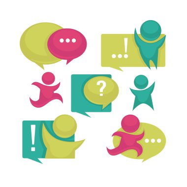 konuşma, konuşma ve iletişim simgeler vektör toplama, 