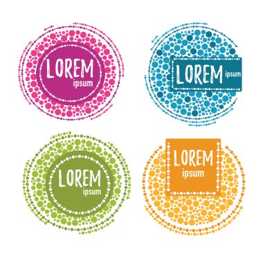 vektör toplama parlak kare afiş ve çıkartmalar