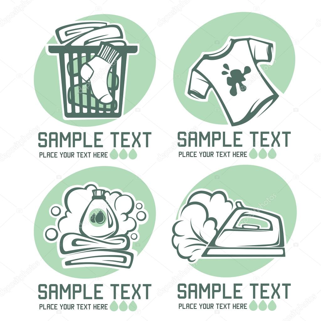 Laundry and cloth washing emblems for your logo design