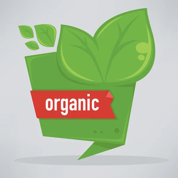Fresh, organic and green, vector discount banner template design — Stock Vector