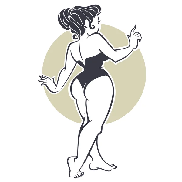 Chica sexy pinup, ilustración vectorial — Vector de stock