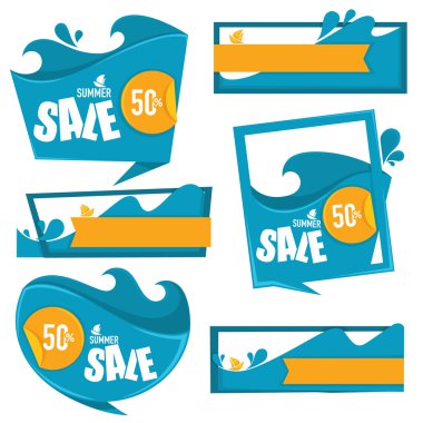 su spor ve eğlence amblem, afiş ve beyaz çıkartmaları