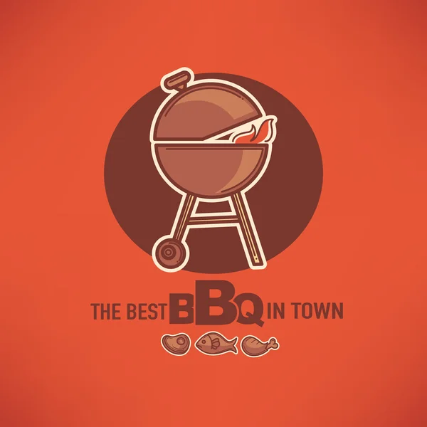 Vector logo of banner sjabloonontwerp voor uw Bbq en grill res — Stockvector