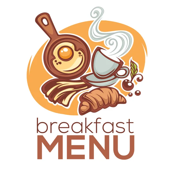 Breakfast menu,  vector illustration of traditional morning food — Stock Vector