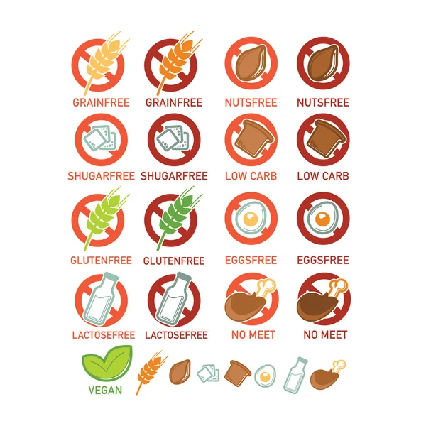 Caratteristiche alimentari per il vostro menù vegano e sano — Vettoriale Stock