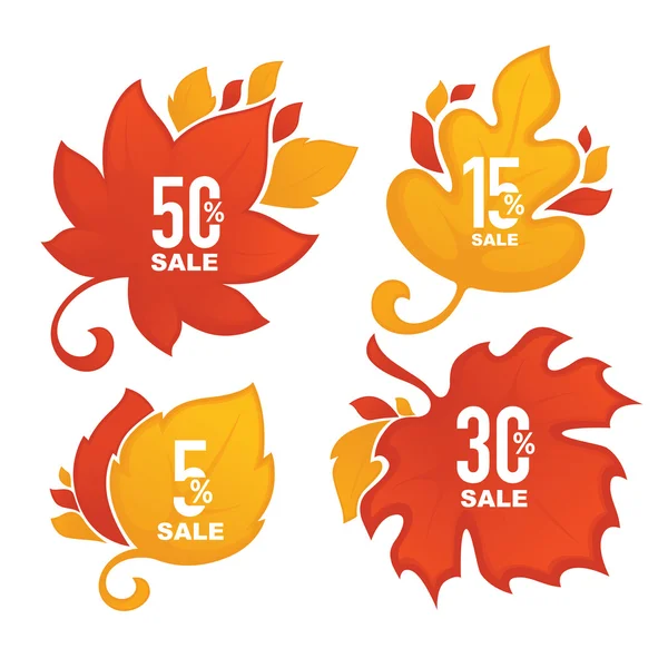 Heldere herfst bladeren verkoop en korting banner templates, vector — Stockvector