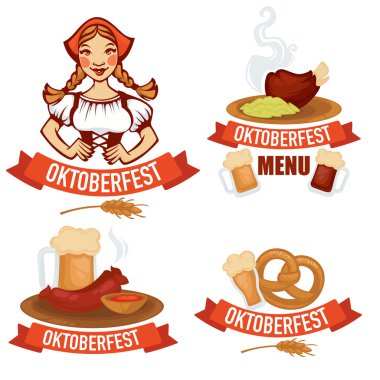 oktoberfest amblem logo ve çıkartmalar CA vektör toplama