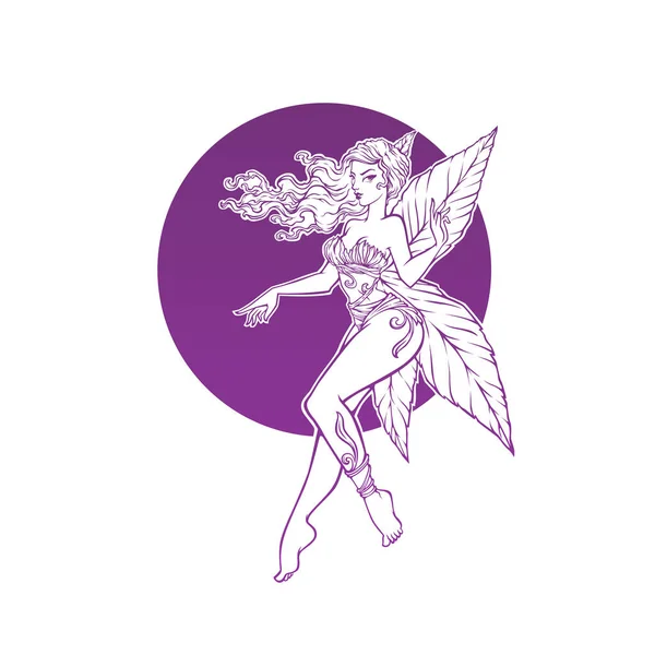 Mistyc Nisse Prinsessa Fairy Fantasi Värld Vektor Illustration — Stock vektor