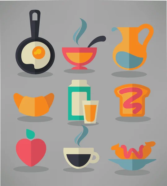 早上好，传统的早餐膳食 — 图库矢量图片