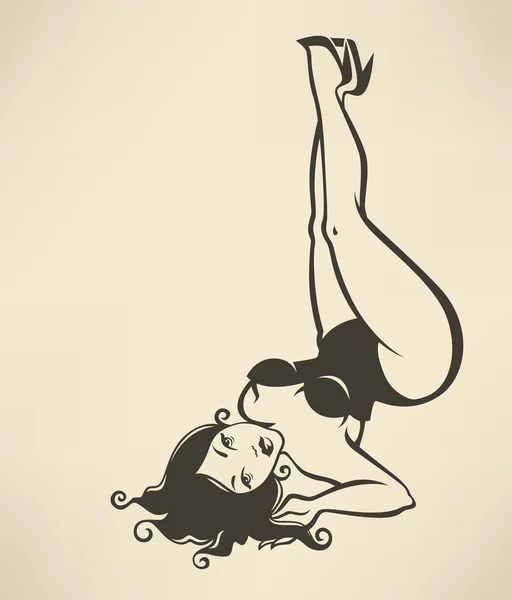 Plus taille pin up fille — Image vectorielle