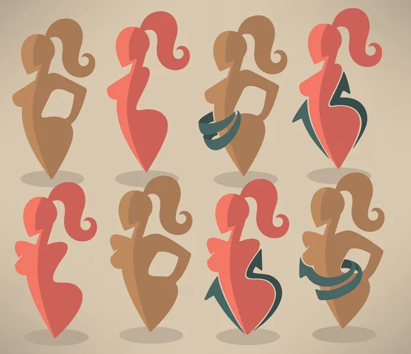 Meilleurs symboles de corps, beauté et régime alimentaire — Image vectorielle