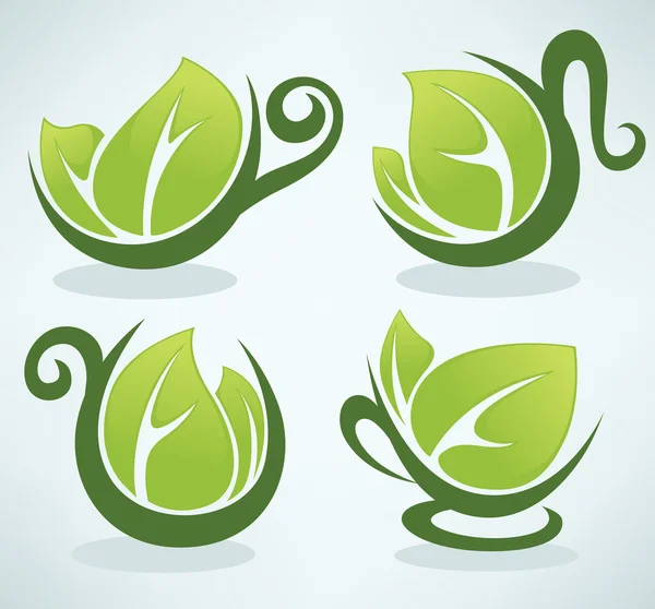 Té verde de hierbas — Vector de stock