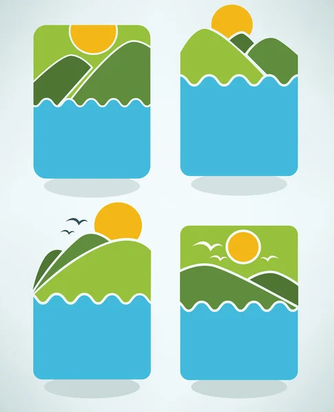 Landscape and nature symbols and icons — Stock Vector