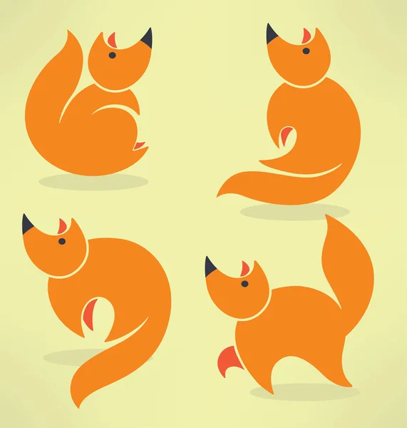 Fox images and icons — Stock Vector