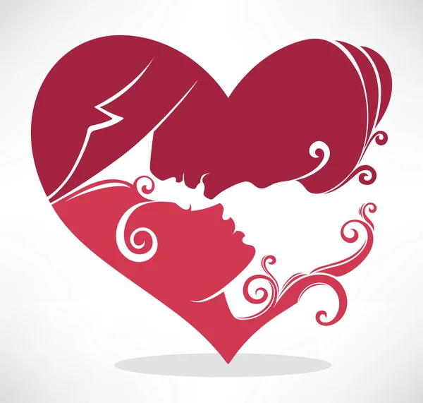 Mann und Frau küssen sich — Stockvektor