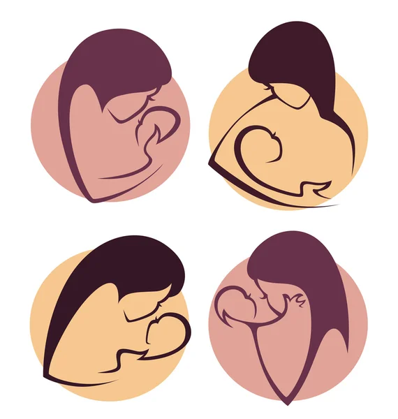 Mothers love, icons collection — Stock Vector