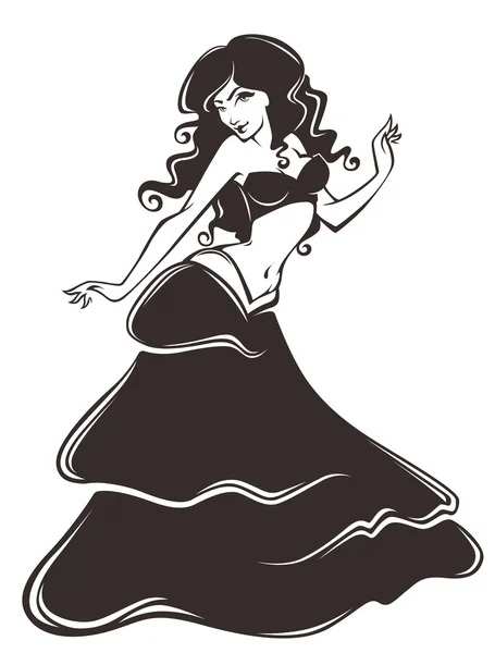 Danza del vientre en estilo de dibujos animados — Vector de stock