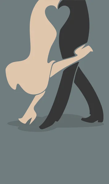 Casamento tango, homem e mulher pernas —  Vetores de Stock