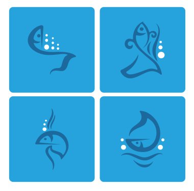 Vektör balık simgeleri kümesi