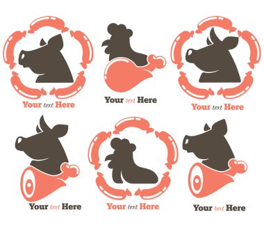 Amblem ve sembolleri kasap için ayarla