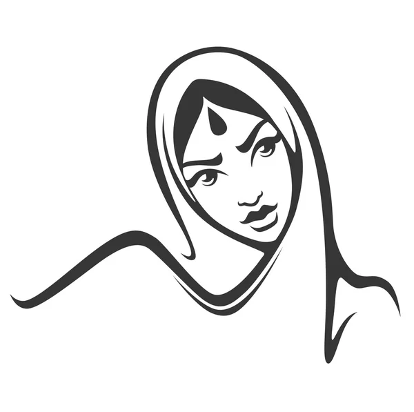 Mujer india hermosa — Vector de stock