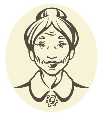 güzel bir büyükanne vektör portresi