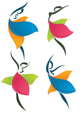 bir çiçek gibi moda dans eden kızlar bakın