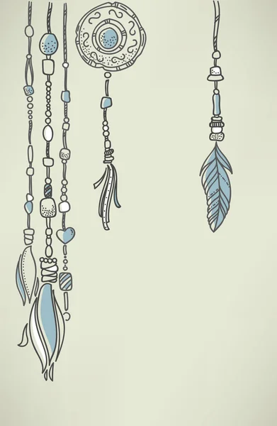 Boho chic, vector dibujado a mano fondo — Vector de stock