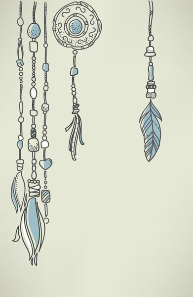 boho chic, vector hand drawn background