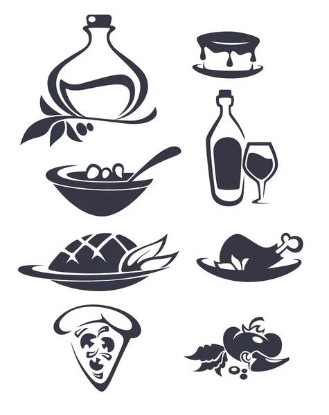 Vector collection of Italian food — Stock Vector