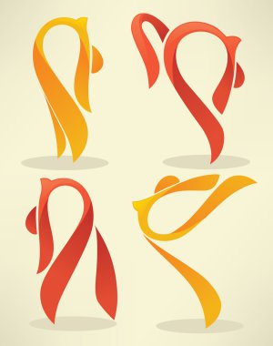 Abstract women in dancing poses clipart