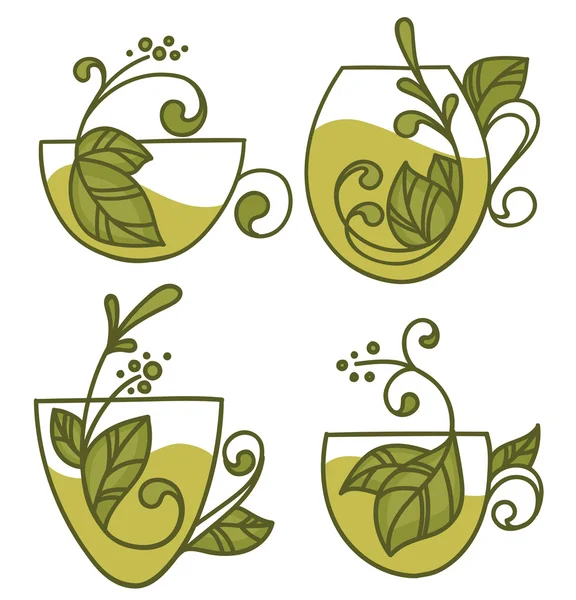 Herbal tea collection — Stock Vector