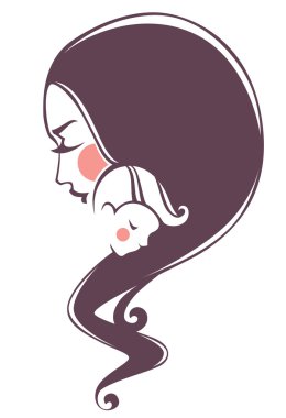 Anne ve bebeği vektör arması