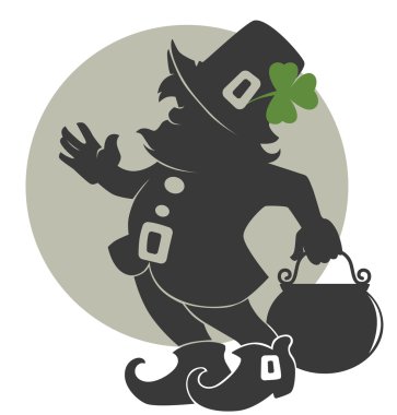 St. Patrick'ın gün için şirin cüce siluet