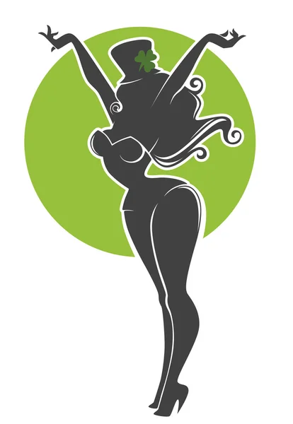 Saint Patrick jour pinup fille — Image vectorielle