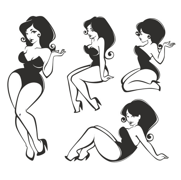 Vector collection of  pin up girls