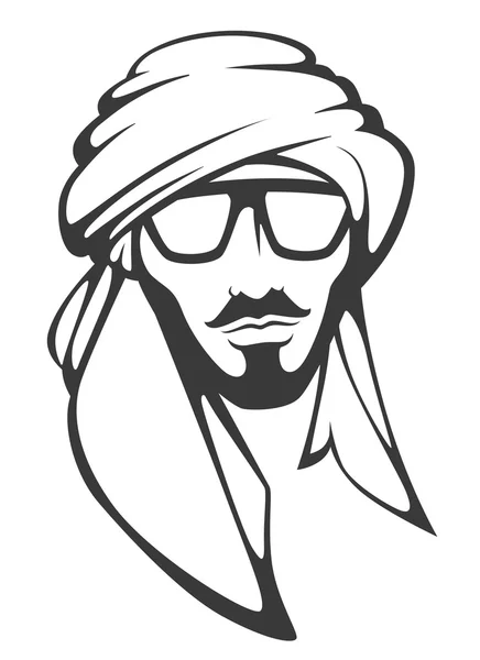 Snygg arabisk man i solglasögon — Stock vektor