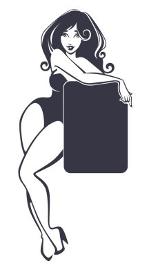 vektör pinup kız menünüz için